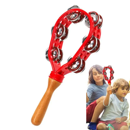Double Row Metal Jingle Tambourine – Handheld Safe, Rustproof & Waterproof Percussion Instrument, Eco-Friendly