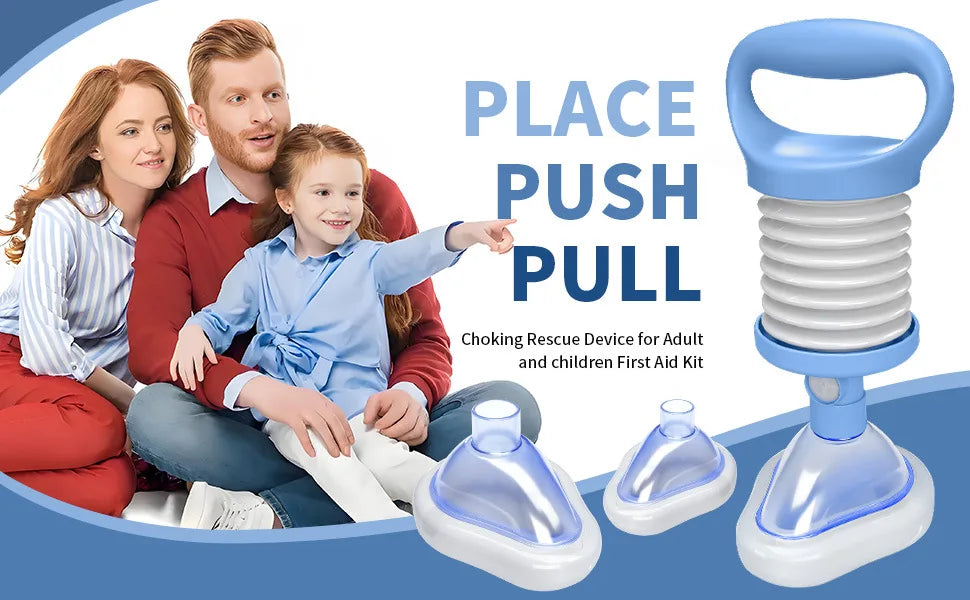 First Aid Anti-Choking Rescue Device – Automatic Airway Assist with 3 Mask Sizes for Adults & Kids, Emergency Kit