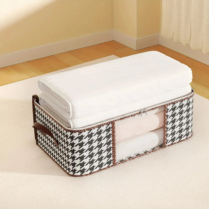 Large Capacity Visible Storage Box: Portable Household Clothes Organizer - Foldable, Dustproof Quilt Container with Handles and Zipper