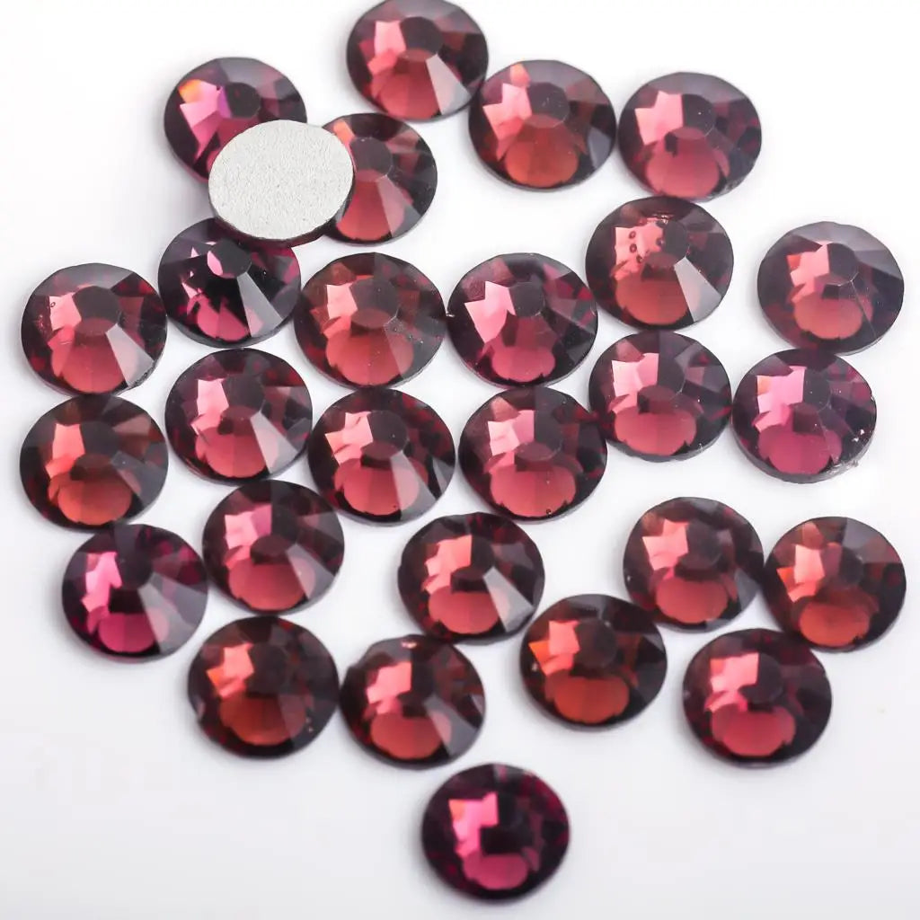 Light Pink & Rose 3D Glass Nail Art Rhinestones – SS3-SS30 Crystal Non-Hotfix Nail Decorations for Manicure Design & DIY Nails
