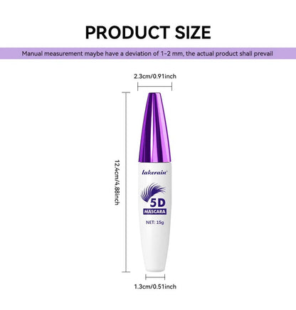 Red Wine Brown 5D Mascara — 3D Curling, Waterproof, Non-Smudge, Fast-Dry Eyelash Extension Makeup