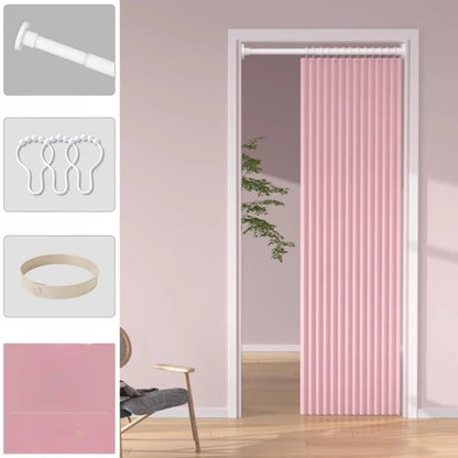 Pleated Accordion Folding Door Curtain – Privacy Panel for Bedroom, Wardrobe, Shoe Rack & Room Partition