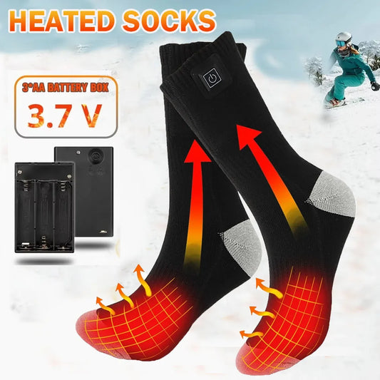 Rechargeable Heated Socks with Battery Box – Thermal Anti-Cold Winter Socks for Men & Women, Outdoor Camping, Ski & Sports Comfort Socks