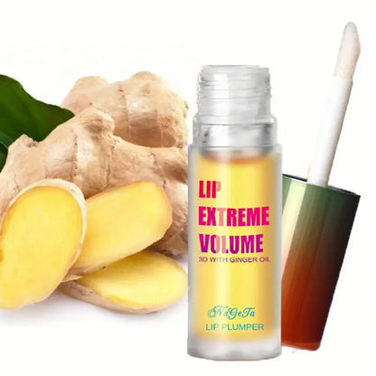 Ginger & Mint Lip Plumper Oil Serum (1/2PCS) – Volumizing Lip Treatment for Fuller, Smoother & Hydrated Lips, Youthful Radiant Lip Care Makeup