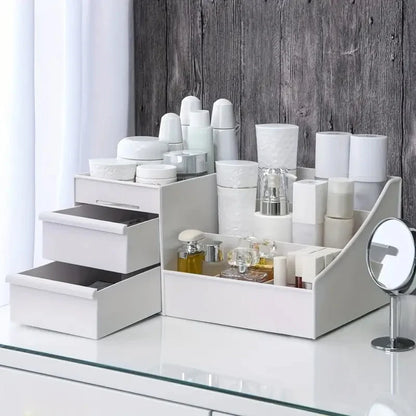 Drawer Style Cosmetic Storage Box – Desktop Dressing Table Organizer – Lipstick and Skincare Product Sorting Rack