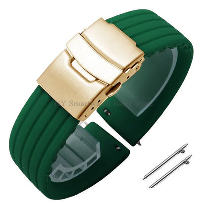 Quick Release Silicone Watch Strap 18–24mm – Sport Rubber Band for Huawei Watch GT2/3/4, Omega, Seiko, Fossil