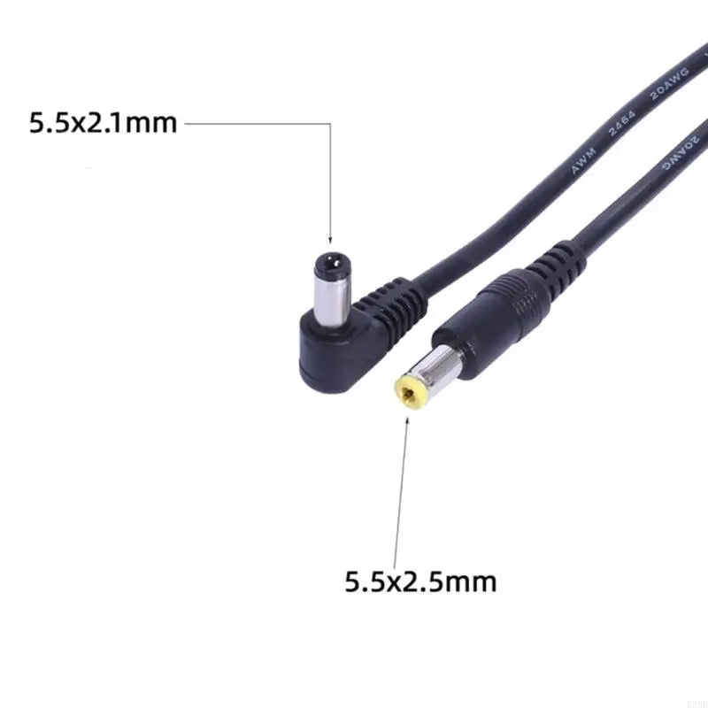 E28E 85W DC Power Cable - DC5521 to DC5525 90 Degree Adapter Cord for Electronic Devices & Power Connections