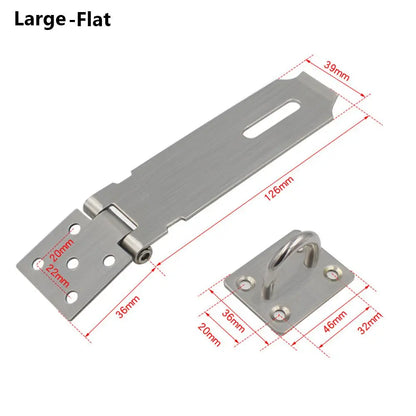 Stainless Steel Padlock Hasp Lock | 90° Right Angle Door Clasp, Shed Gate Latch, Burglar-Proof Household Bolt Buckle