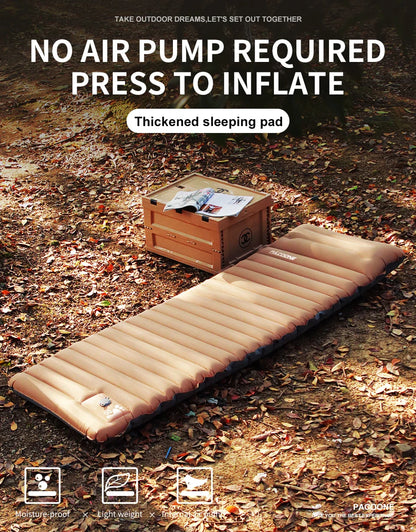 Ultralight Self-Inflating Air Mattress - Thick Splicing Sleeping Pad for Beach, Picnic, and Camping Tent