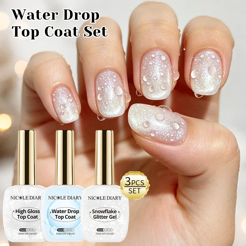 NICOLE DAIRY Bubble Ocean Wave Gel Nail Polish 15ml - White Summer UV LED Soak Off Nail Art Manicure Varnish