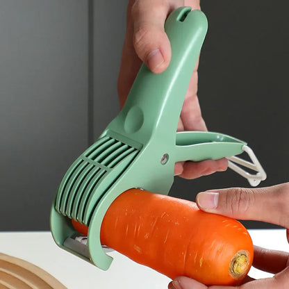 Stainless Steel Vegetable & Fruit Slicer – Multifunction Kitchen Tool | Manual Salad Cutter, Durable Kitchen Accessories for Easy Food Prep