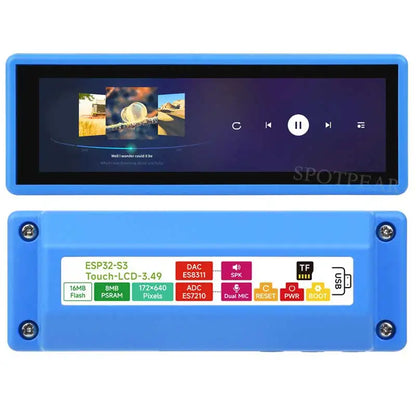 ESP32-S3 Development Board with 3.49" Capacitive Touchscreen – DeepSeek AI Chat Box LCD Display 172×640 N16R8