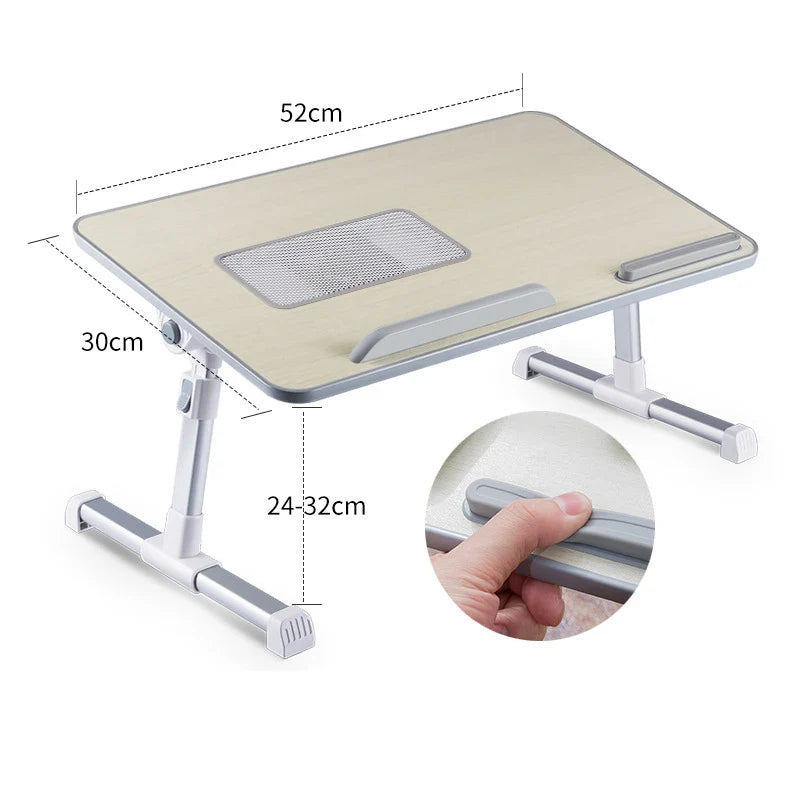 Multi-Functional Adjustable Foldable Laptop Desk – Portable Bed & Sofa Study Table Stand for Laptop Work, Reading & Serving Use