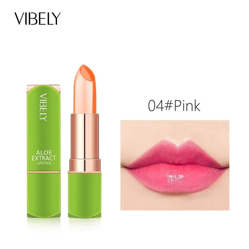 Spring Aloe Vera Moisturizing Lipstick – Long-Lasting Nourishing Temperature-Change Lip Balm & Gloss