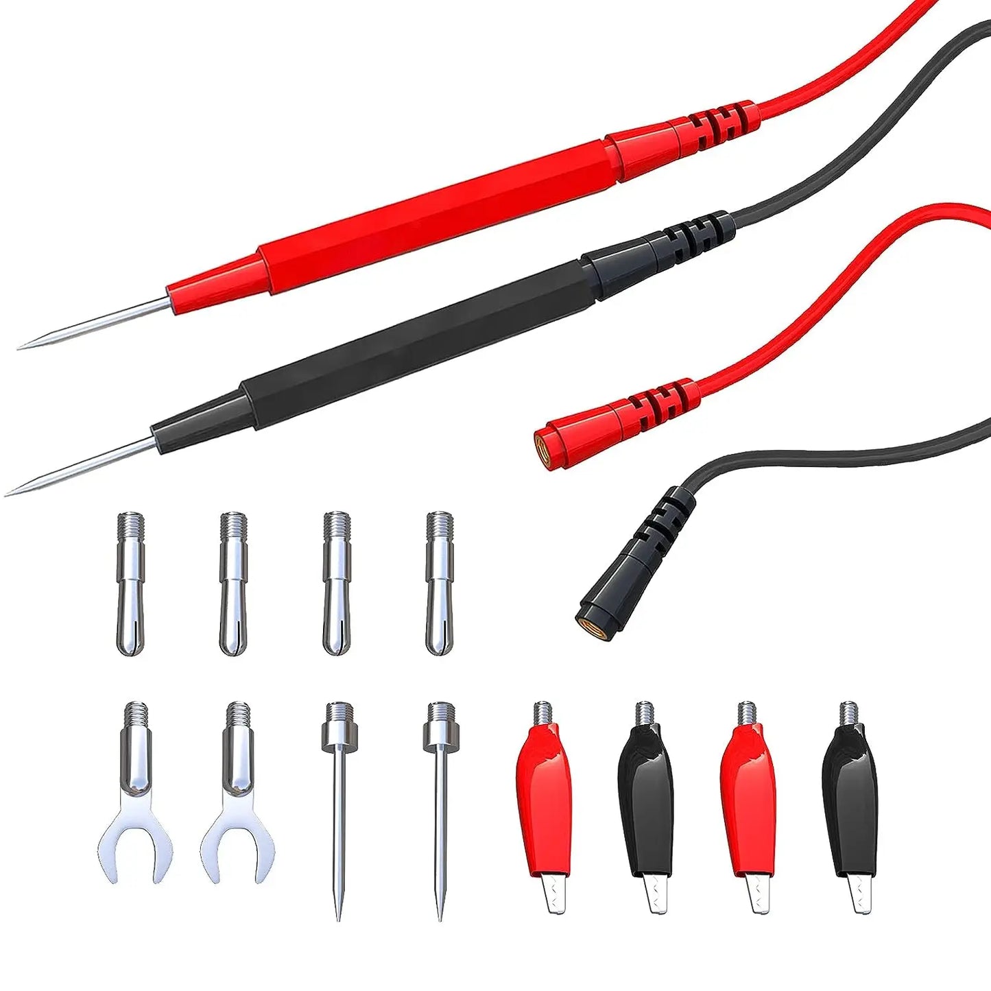 16PCS Multimeter Test Leads Kit - Replacement Test Wire Set with Alligator Clips, Banana Plugs Test Probes, for Multimeter