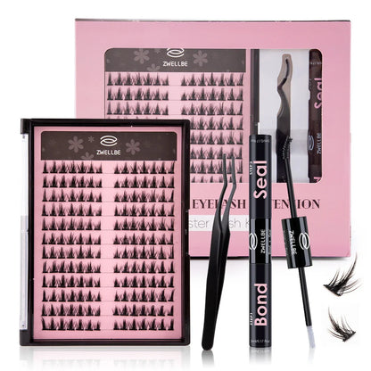 Lash Bond, Seal, and Remover Kit – Waterproof Cluster Eyelash Glue, Strong Hold, Fast Removal for DIY Extensions