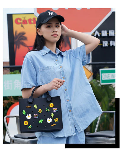 EVA Large Leather Shoulder Bag – Waterproof Casual Tote for Women, Beach Bag & Fashion Storage Handbag