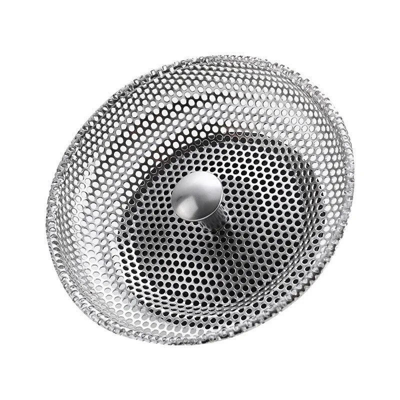 Stainless Steel Waste Plug Sink Strainer - Basin Drain Filter and Shower Floor Sewer Mesh Hair Catcher for Kitchen and Bathroom