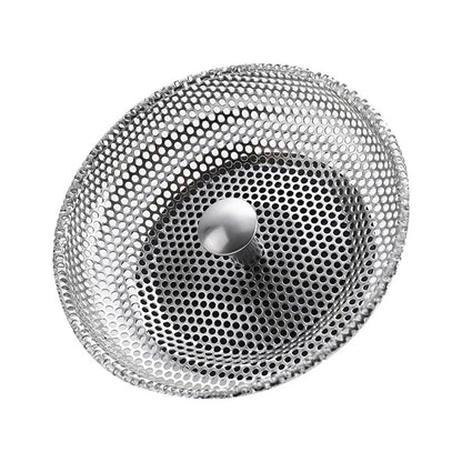 Stainless Steel Waste Plug Sink Strainer - Basin Drain Filter and Shower Floor Sewer Mesh Hair Catcher for Kitchen and Bathroom