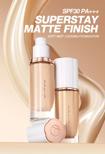 O.TWO.O Liquid Foundation Cream – 30ml High Coverage Makeup Base, SPF30 Waterproof Concealer Foundation for Face