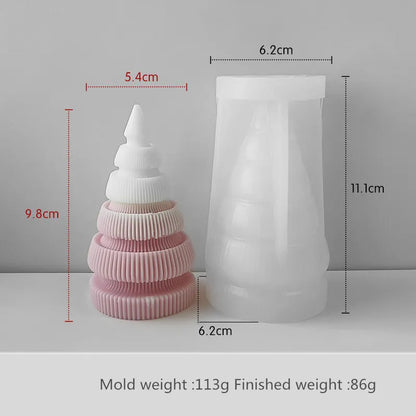 3D Origami Christmas Tree Silicone Mold — DIY Aroma Candle, Plaster & Gel Mold for Handmade Creative Holiday Decorations