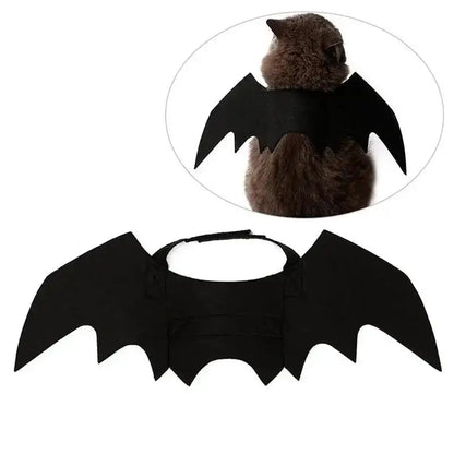 Cute Cat Bat Wings Costume - Black Pet Cosplay Safety Harness for Halloween Party Decoration & Dress Up