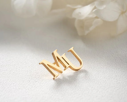 Personalized Men's Initial Lapel Pin - Custom Stainless Steel Letter Brooch for Wedding or Best Man Gift