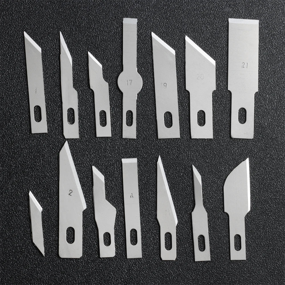 10pcs Non-Slip Metal Craft Knife Blades – Precision Engraving & Cutter Tools for PCB Repair & Mobile Phone Scalpel