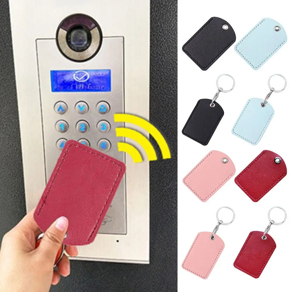 PU Leather Bag Pendant Card Sleeve – Rectangle Keychain Badge Holder for AirTag