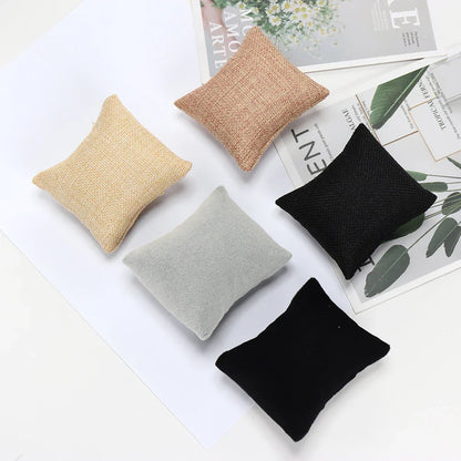5-Color Fabric Jewelry Display Pillow – Beige Black Grey Bracelet & Watch Cushion Holder for Gifts & Wholesale DIY Accessories