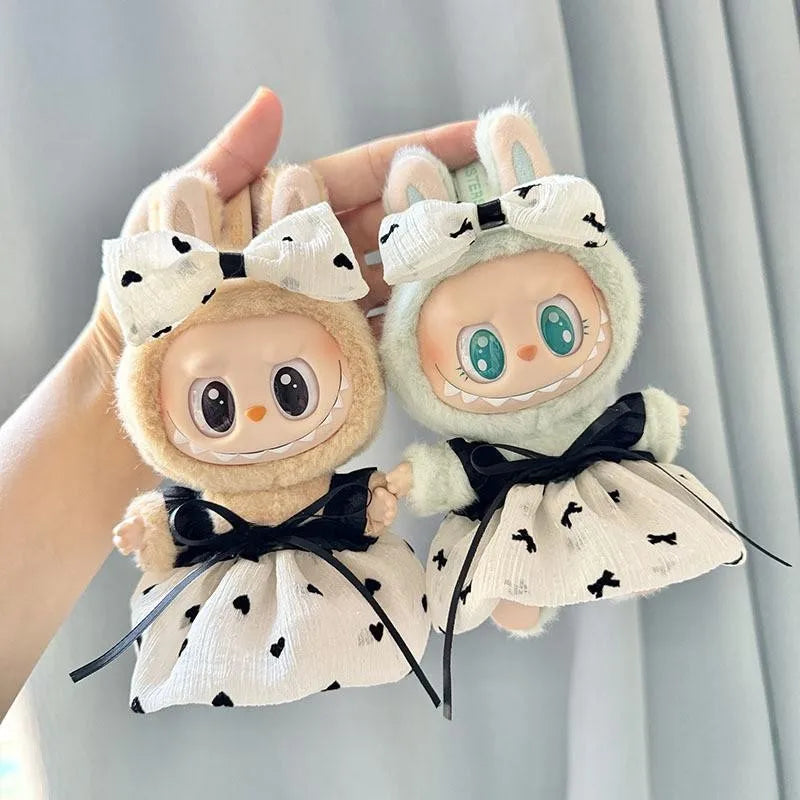 17cm Labubu Doll Clothes – Kpop EXO-Inspired Skirt & Sweater Outfit, V1 V2 Idol Clothing Gift