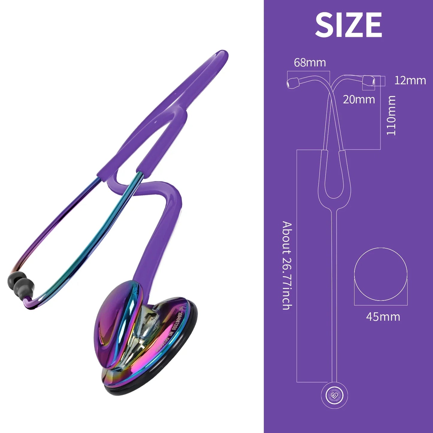 Professional Single Head Medical Stethoscope — Custom Engraved Cardiology Stethoscope for Nurses and Health Care Professionals