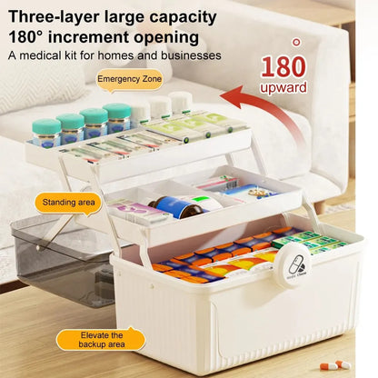 AiQUE Portable Medicine Organizer – Weekly Pill Storage Box with Large Capacity and Cutter for Home Use
