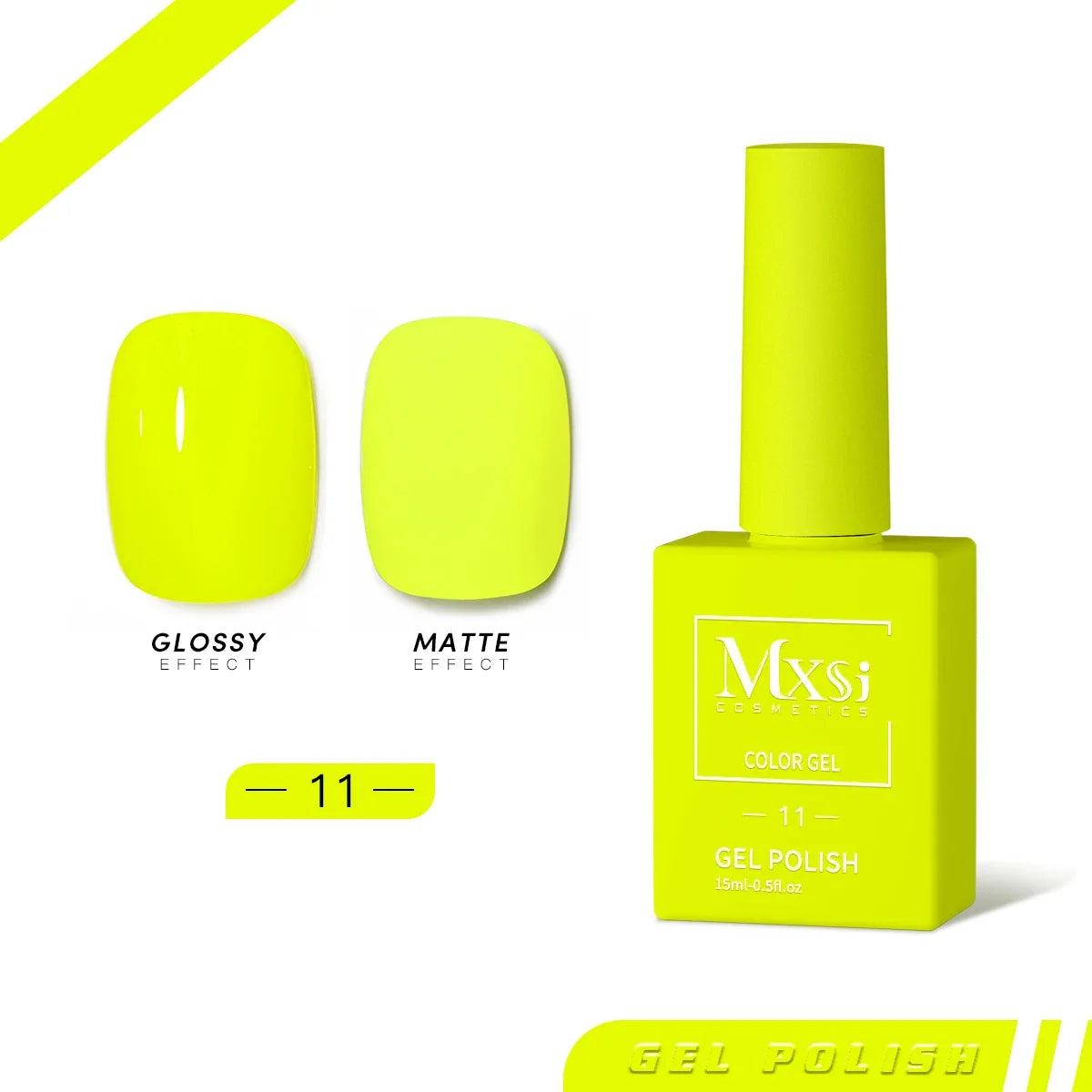 Mxsi 15ml Gel Nail Polish - Neon Brown, Royal Blue, Red, Green & Nude UV Gel Lacquer Colors for Nail Art