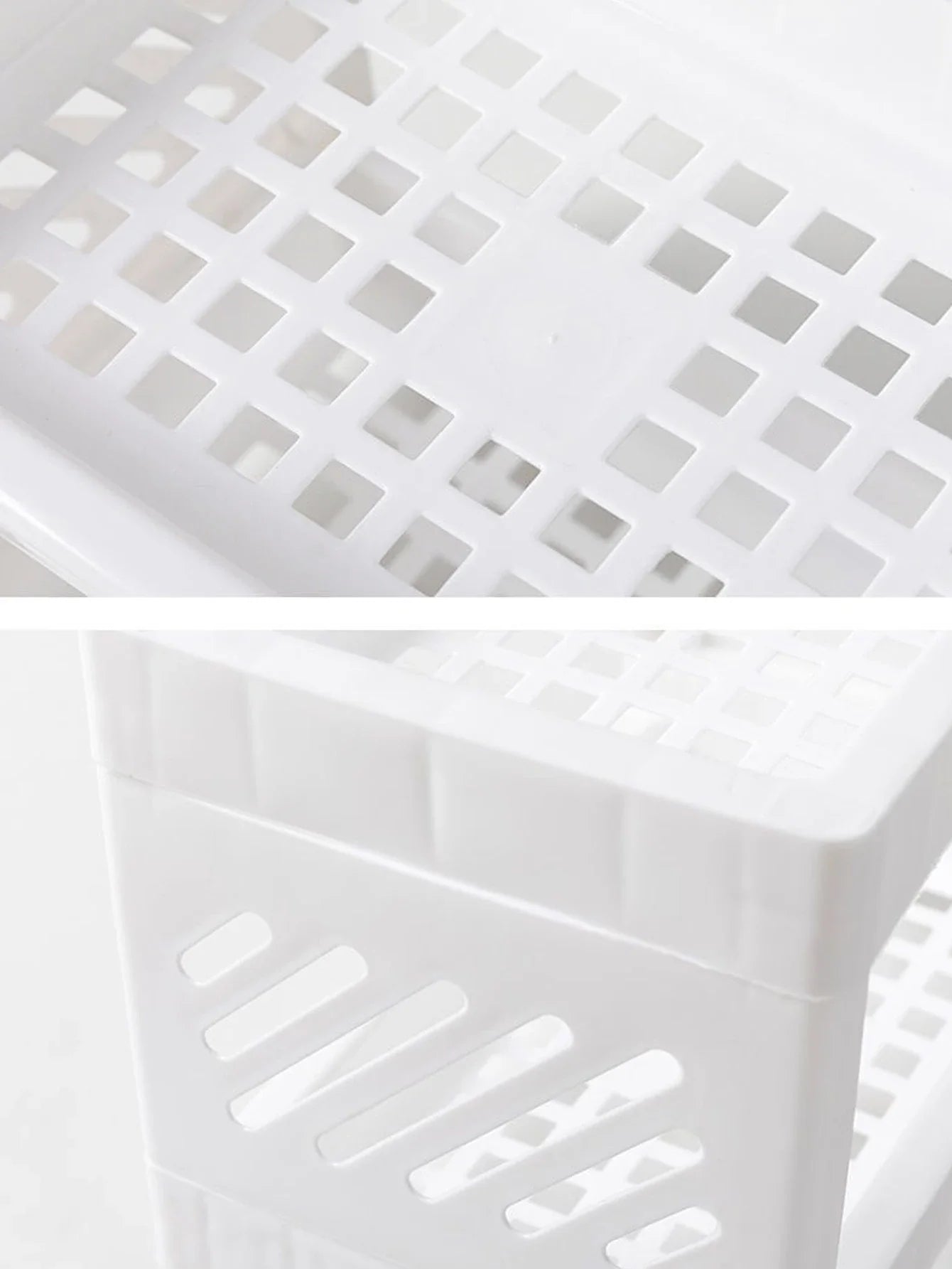 PP Desktop Double Layer Storage Rack: Rectangular White Organizer for Student Desks, Offices, Cosmetics, and Stationery