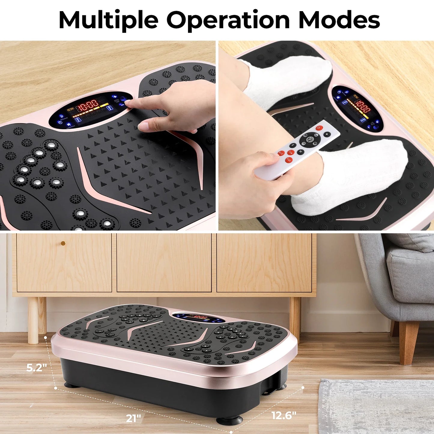 Vibration Plate Exercise Machine – Whole Body Fitness Platform with Loop Bands for Home Workout
