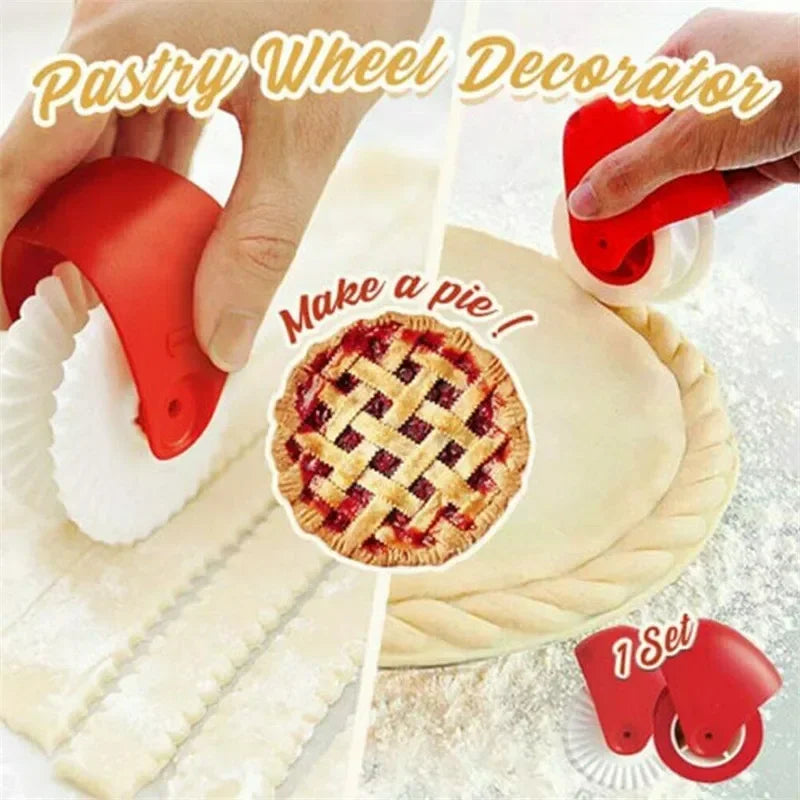 Pizza & Pastry Lattice Cutter – Plastic Wheel Roller for Pie Crust Baking