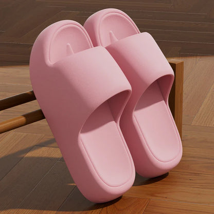 Unisex EVA Non-Slip Pillow Slides – Soft Sole Cloud Slippers for Bathroom, Home & Beach Comfort Platform Sandals