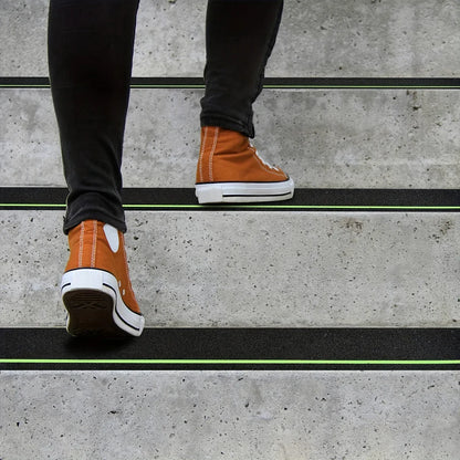 Glow in the Dark Anti-Slip Traction Tape Green Stripe Abrasive Adhesive Stair Tread Safety Grip Tape for Indoor & Outdoor Use