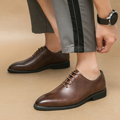 Luxury Men’s Leather Oxford Dress Shoes – High-Quality Gentleman Wedding & Office Shoes 2024