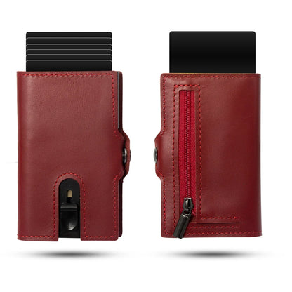 CASEKEY Men’s Wallet — 100% Genuine Cow Leather Short Card Holder Purse, High-Quality Brand Wallet for Men