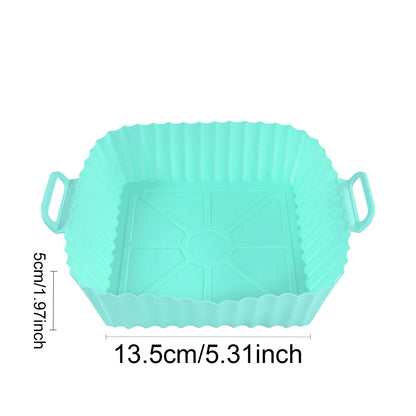 Reusable Silicone Air Fryer Liner Basket with Non-Stick Baking Tray & Pizza Pan for Kitchen Cooking
