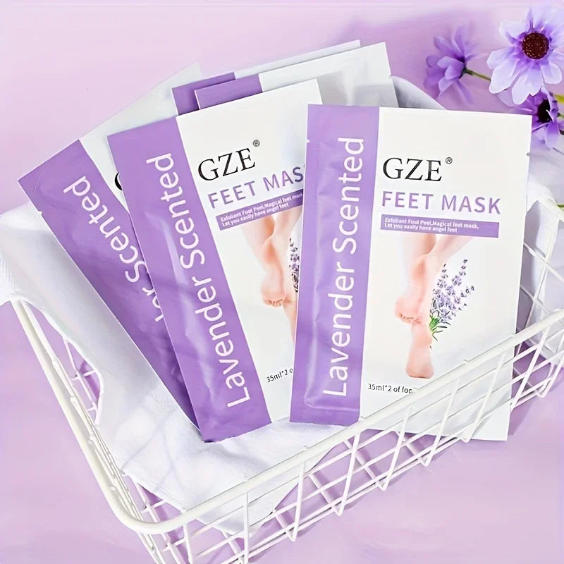 GZE Foot Peel Mask – Exfoliating Dead Skin & Callus Remover for Dry, Cracked Heels, Deep Moisturizing Feet Care Treatment