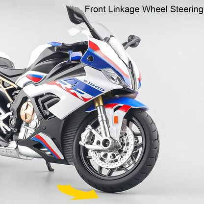 1:12 S1000RR Model Motorcycle – Kawasaki Ninja H2R Alloy Diecast Toy with Sound, Light & Shock Absorption, Perfect Gift for Boys