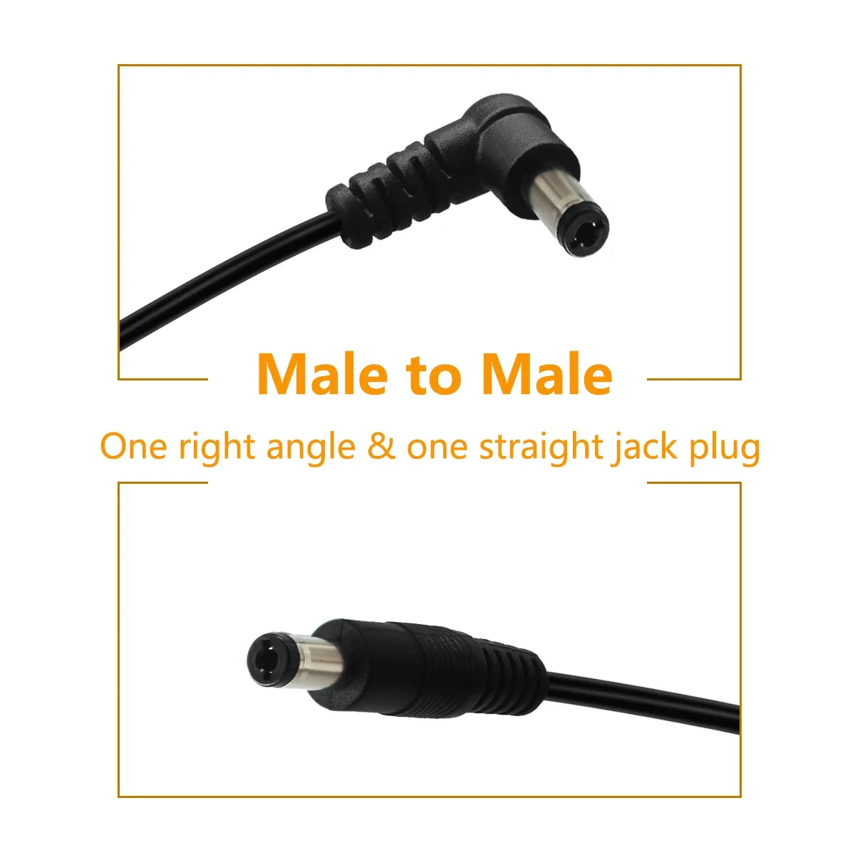 5pcs DC Power Cable 5.5x2.1mm - Guitar Effect Pedal Connector Cord 24AWG Patch Cable for Pedal Power Supply