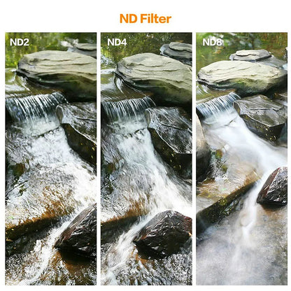 UV, FLD, CPL, ND (ND2/4/8), Star, Yellow Grad, Grey Filter Kit with Cleaning Set — Fits 37mm to 82mm Lenses