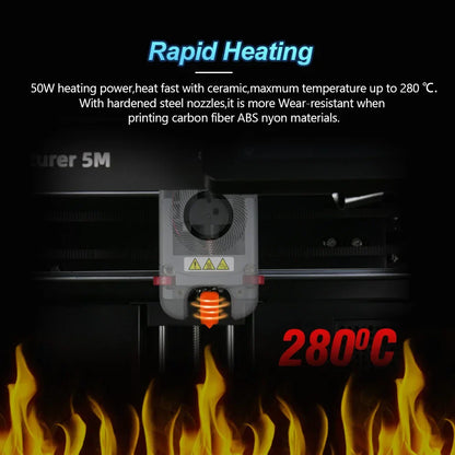 Hotend Kit for Flashforge Adventurer 5M/5M Pro - Ceramic Heating Block, 280℃ Hot End & Hard Steel Nozzle for 3D Printing