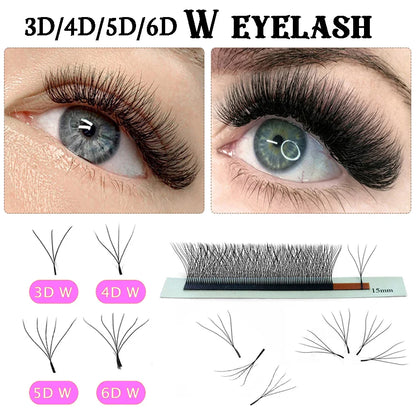 4D-5D W Eyelash Extension – Fluffy Volume Mink & Faux Mink Premade Fans, Dolly Hybrid 3D Lashes
