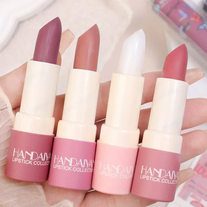 Rose Pink Nude Matte Velvet Lipstick – Long-Lasting, Non-Stick Cup, Waterproof, Sexy Lipsticks for Beauty Makeup