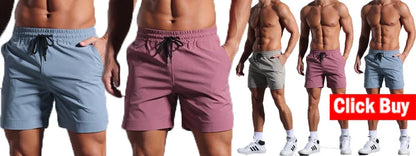 Men’s Quick-Dry Running Shorts — Black Double Layer Sport Workout Training Bodybuilding Shorts